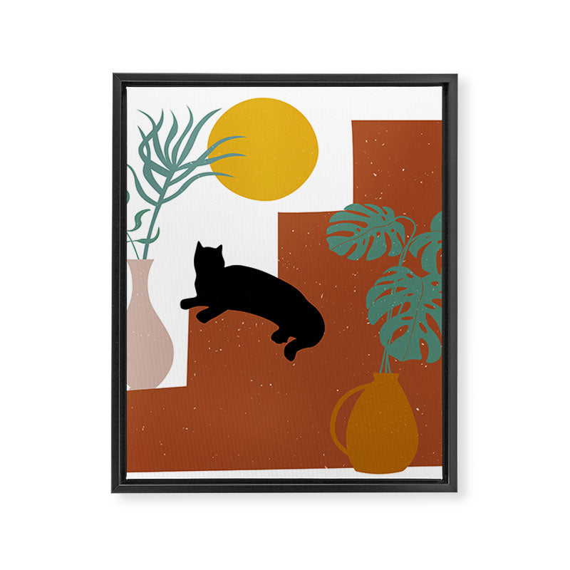 The Cat and The Sun II Framed Canvas Print Gallery Image 8