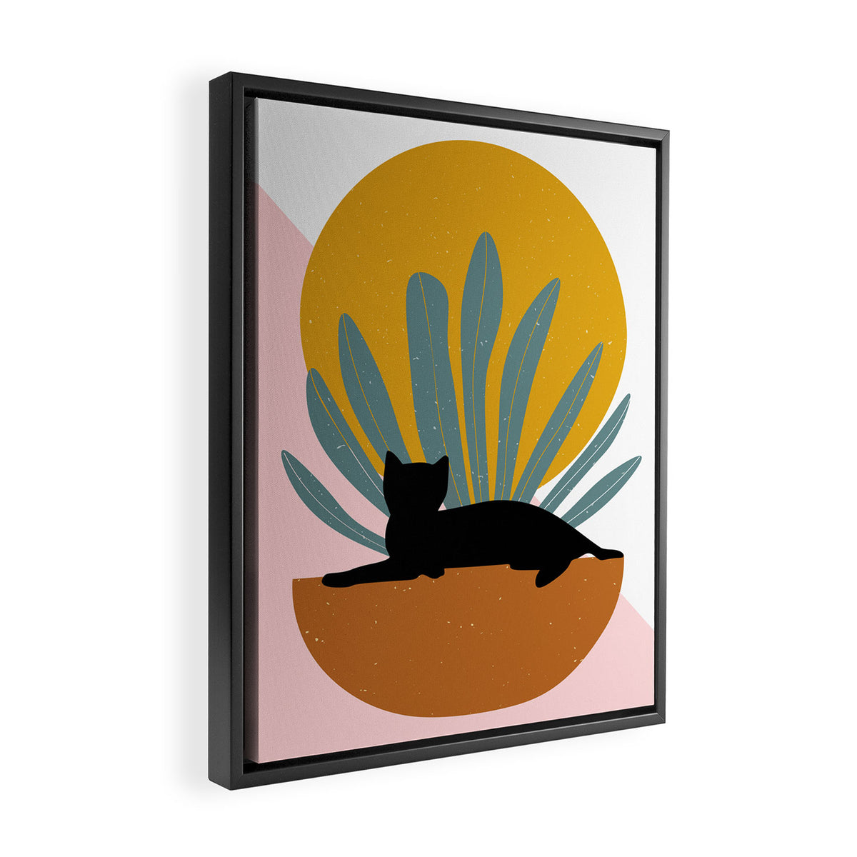 The Cat and The Sun III Framed Canvas Print Gallery Image 2