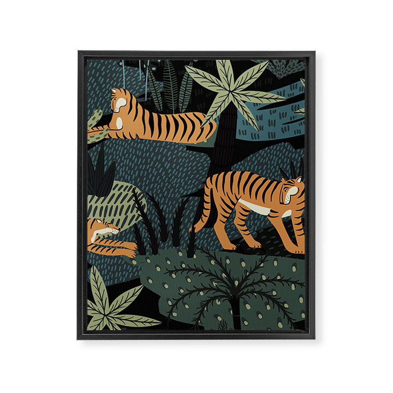 Tiger Jungle Framed Canvas Print Gallery Image 8