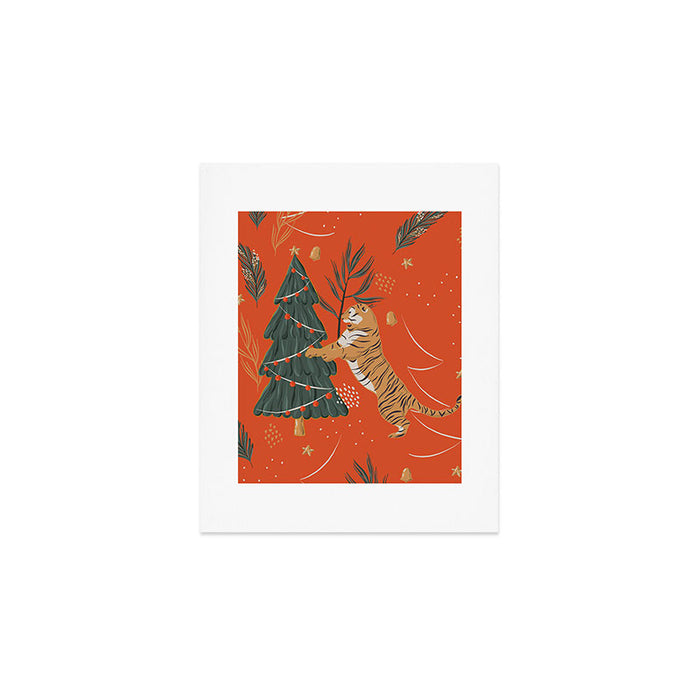 Tigers Christmas Art Print Gallery Image 1