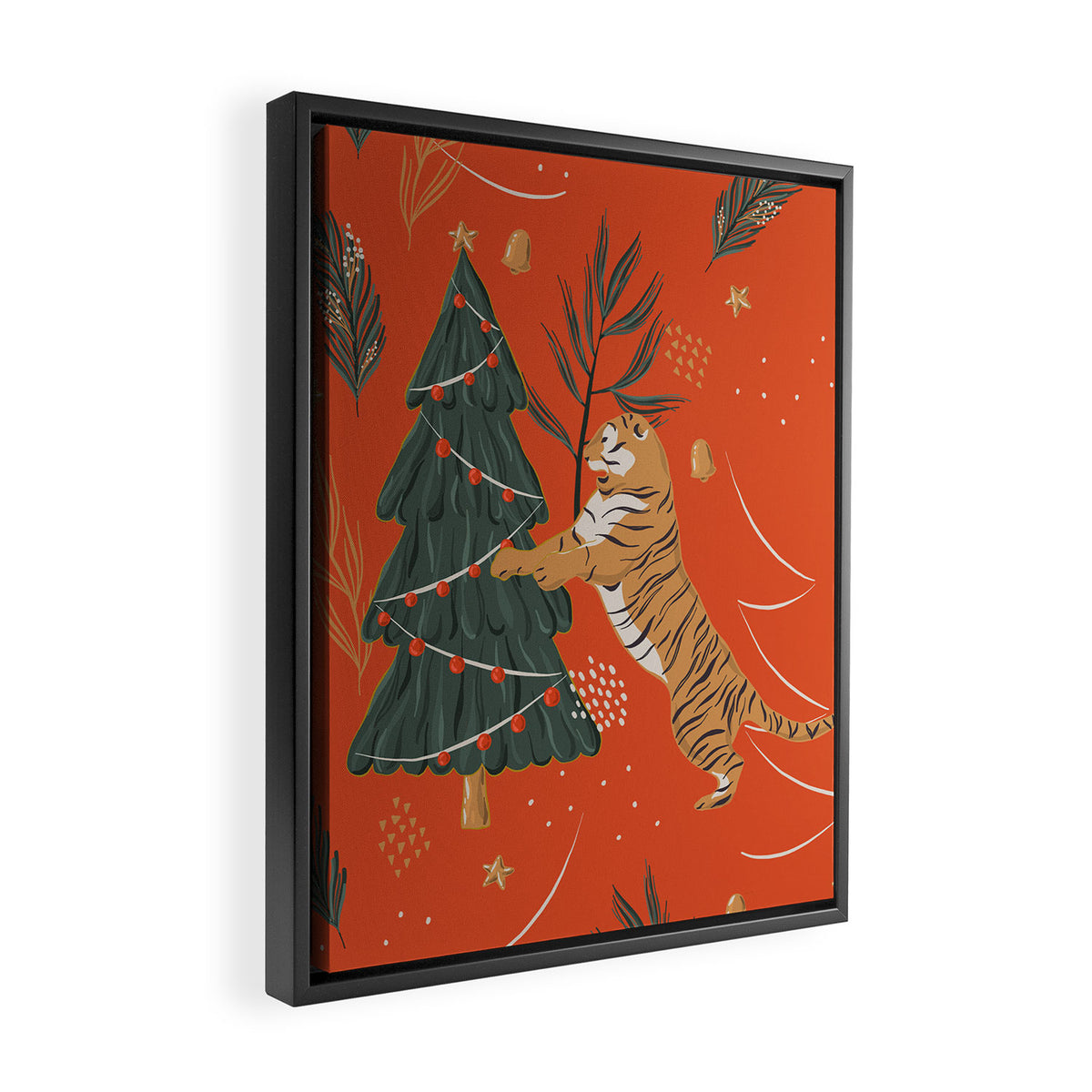 Tigers Christmas Framed Canvas Print Gallery Image 2