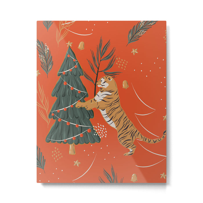 Tigers Christmas Metal Print Gallery Image 1