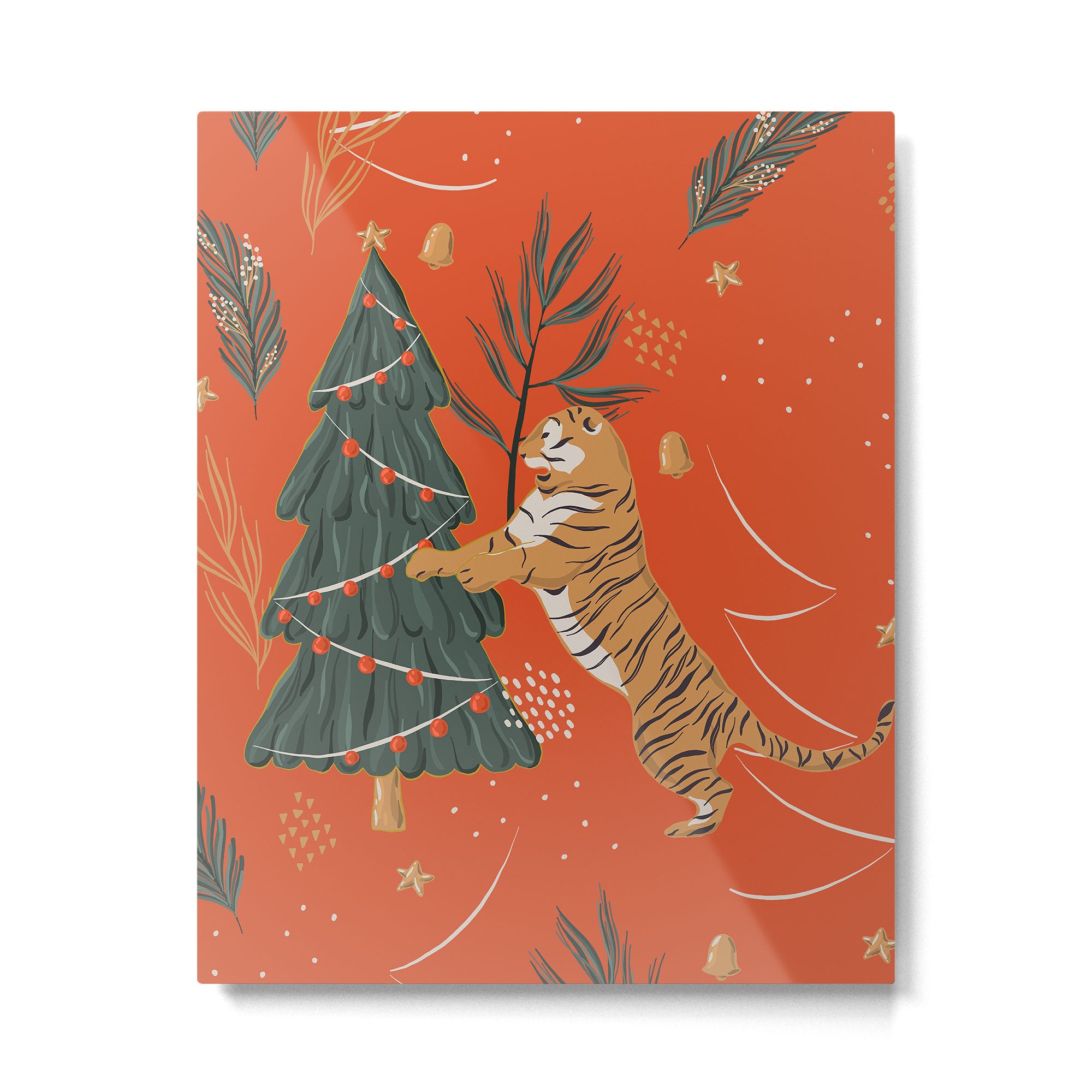 Tigers Christmas Metal Print Gallery Image 6