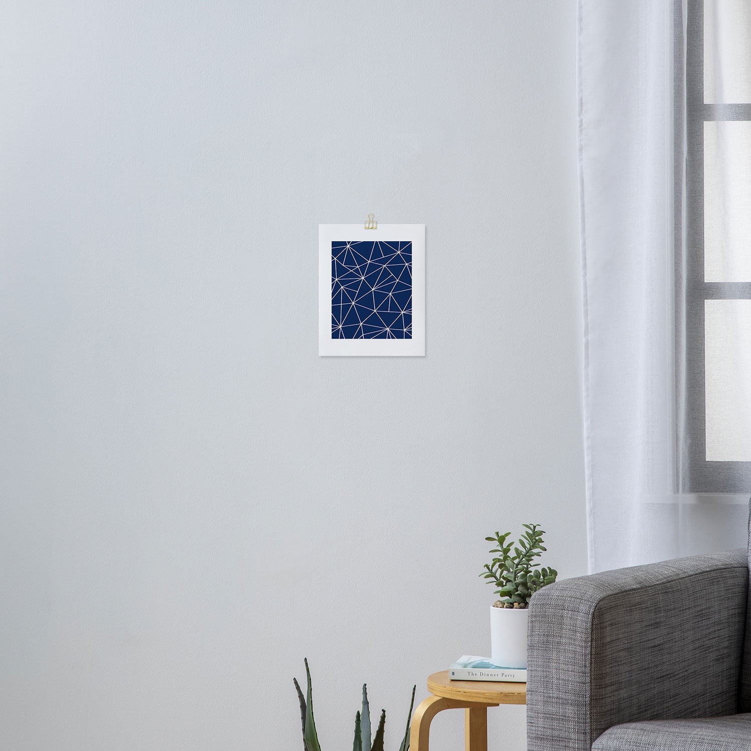 Triangle Geometric Art,  Navy Blue, Pieces Art Art Print Gallery Image 3