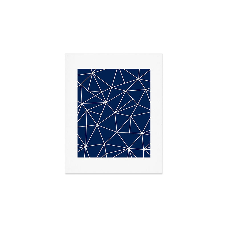 Triangle Geometric Art,  Navy Blue, Pieces Art Art Print Gallery Image 1