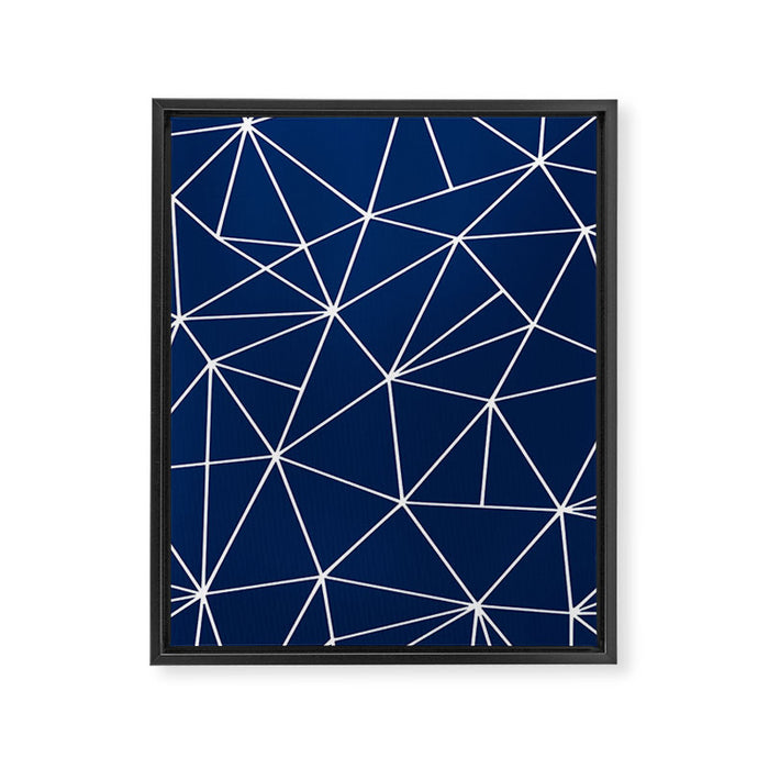 Triangle Geometric Art,  Navy Blue, Pieces Art Framed Canvas Print Gallery Image 1