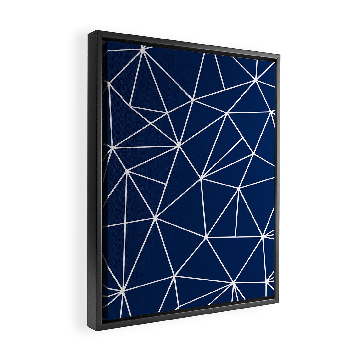 Triangle Geometric Art,  Navy Blue, Pieces Art Framed Canvas Print Gallery Image 2