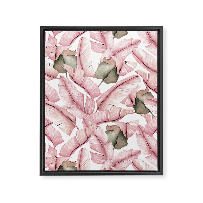 Tropical Banana Leaves, Watercolor Prints Framed Canvas Print Gallery Image 8