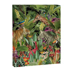 Tropical Eden Jungle on Black Vintage Print Canvas Print Gallery Image 8