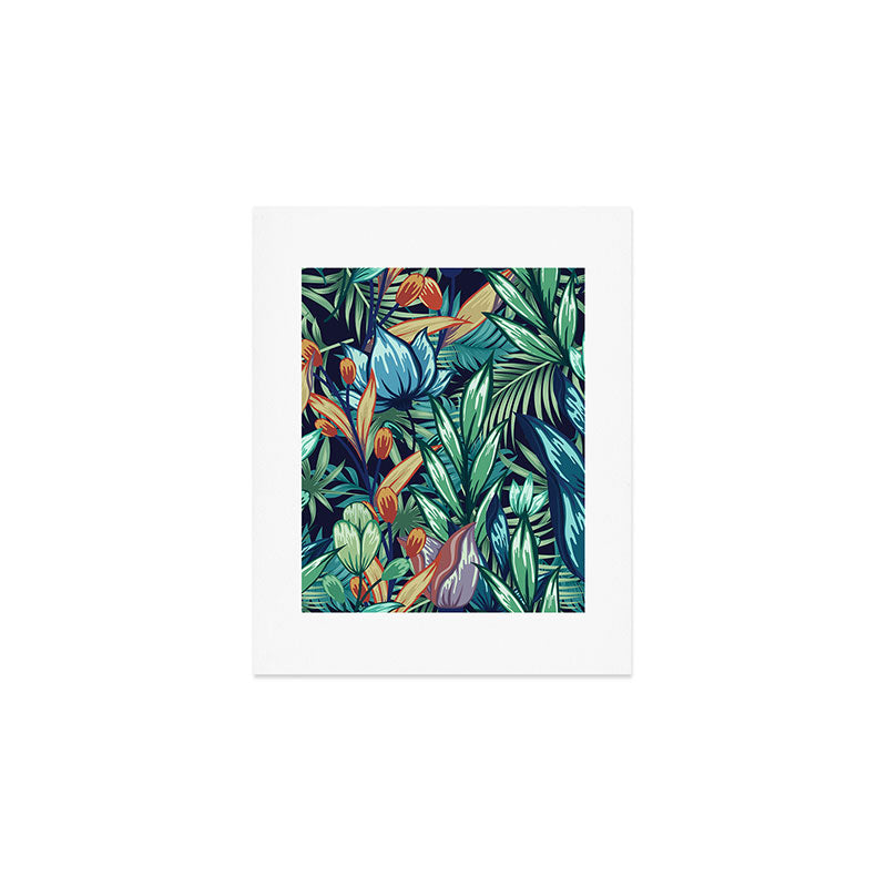 Tropical Jungle Colorful Garden, Floral Prints Art Print Gallery Image 1