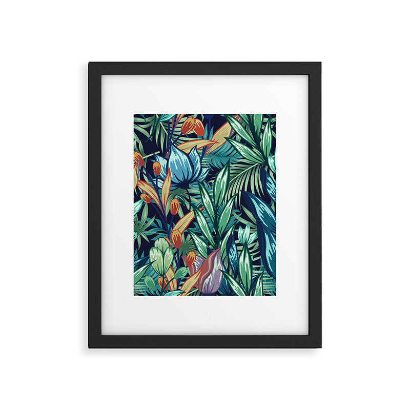Tropical Jungle Colorful Garden, Floral Prints Framed Art Print Gallery Image 6