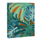Tropical Monstera Palm Leaves on Orange Canvas Print Gallery Image 8