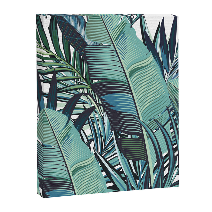 Tropical, Palm Trees, Green and Blue, Abstract Canvas Print Gallery Image 1