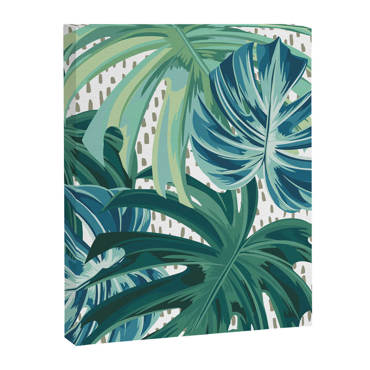 Tropical Palms, Green and Blue, Abstract Canvas Print Gallery Image 8