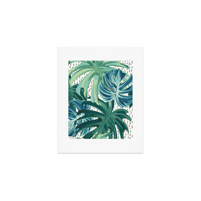 Tropical Palms, Green and Blue, Abstract Art Print Gallery Image 1