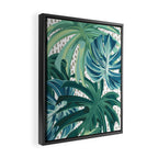 Tropical Palms, Green and Blue, Abstract Framed Canvas Print Gallery Image 2