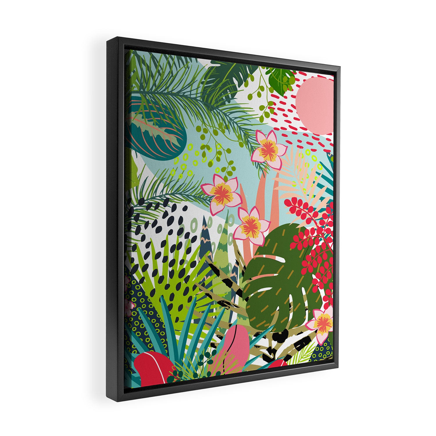 Tropical, Palms, Jungle Prints, Nature Art. Framed Canvas Print Gallery Image 2