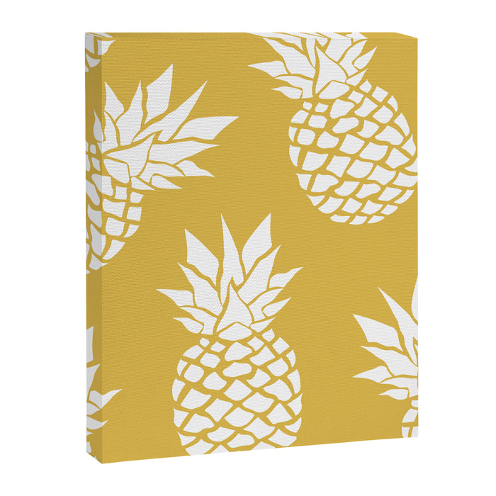 Tropical, Pineapples, Navy Blue ad White Canvas Print Gallery Image 1