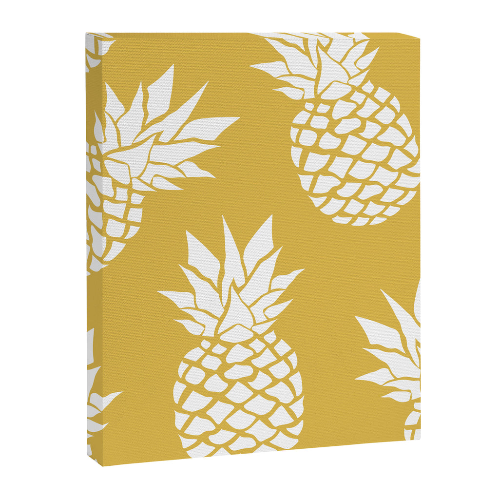 Tropical, Pineapples, Navy Blue ad White Canvas Print Gallery Image 8