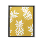 Tropical, Pineapples, Navy Blue ad White Framed Canvas Print Gallery Image 8