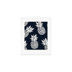 Tropical, Pineapples, Navy Blue ad White Art Print Gallery Image 1