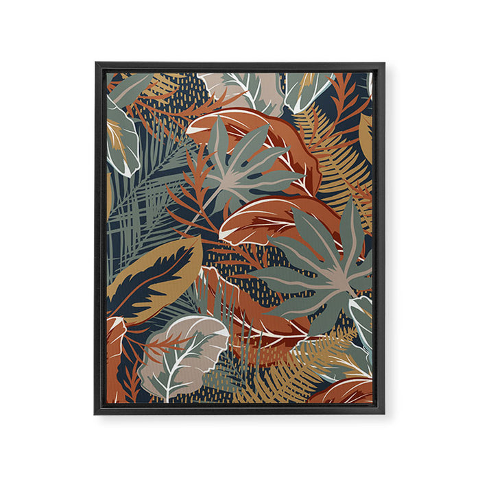 Tropical Wild Garden, Boho Wall Art Framed Canvas Print Gallery Image 1