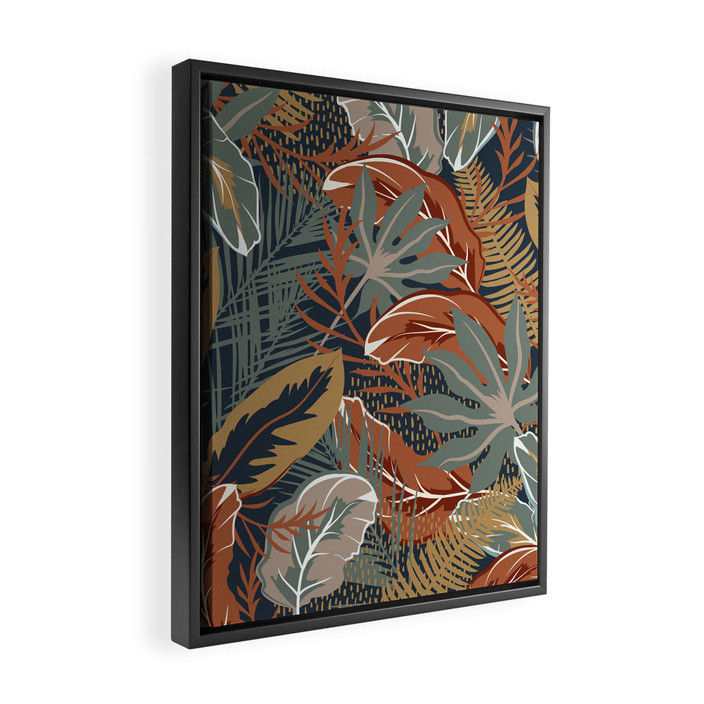 Tropical Wild Garden, Boho Wall Art Framed Canvas Print Gallery Image 2