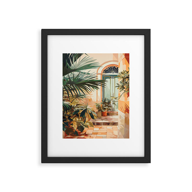 Villa Courtyard Mediterranean Art Framed Art Print Gallery Image 4