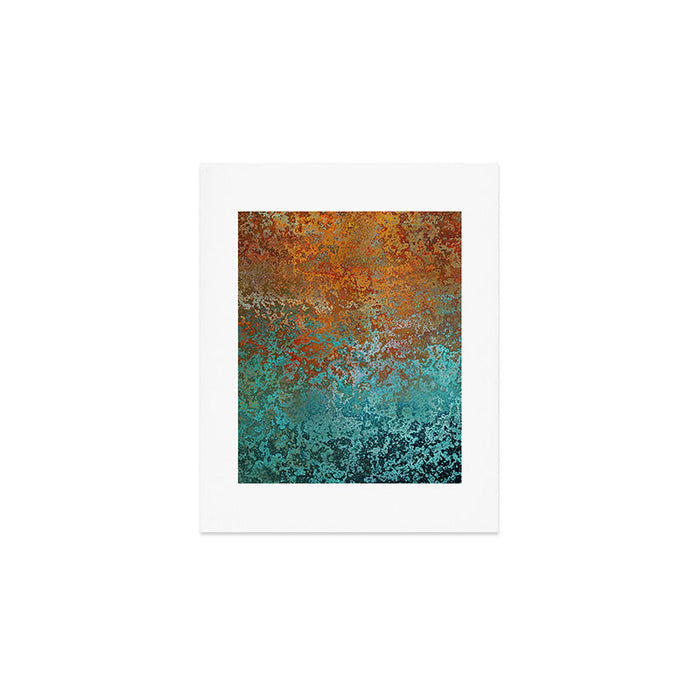 Vintage Copper and Teal Rust Art Print Gallery Image 1