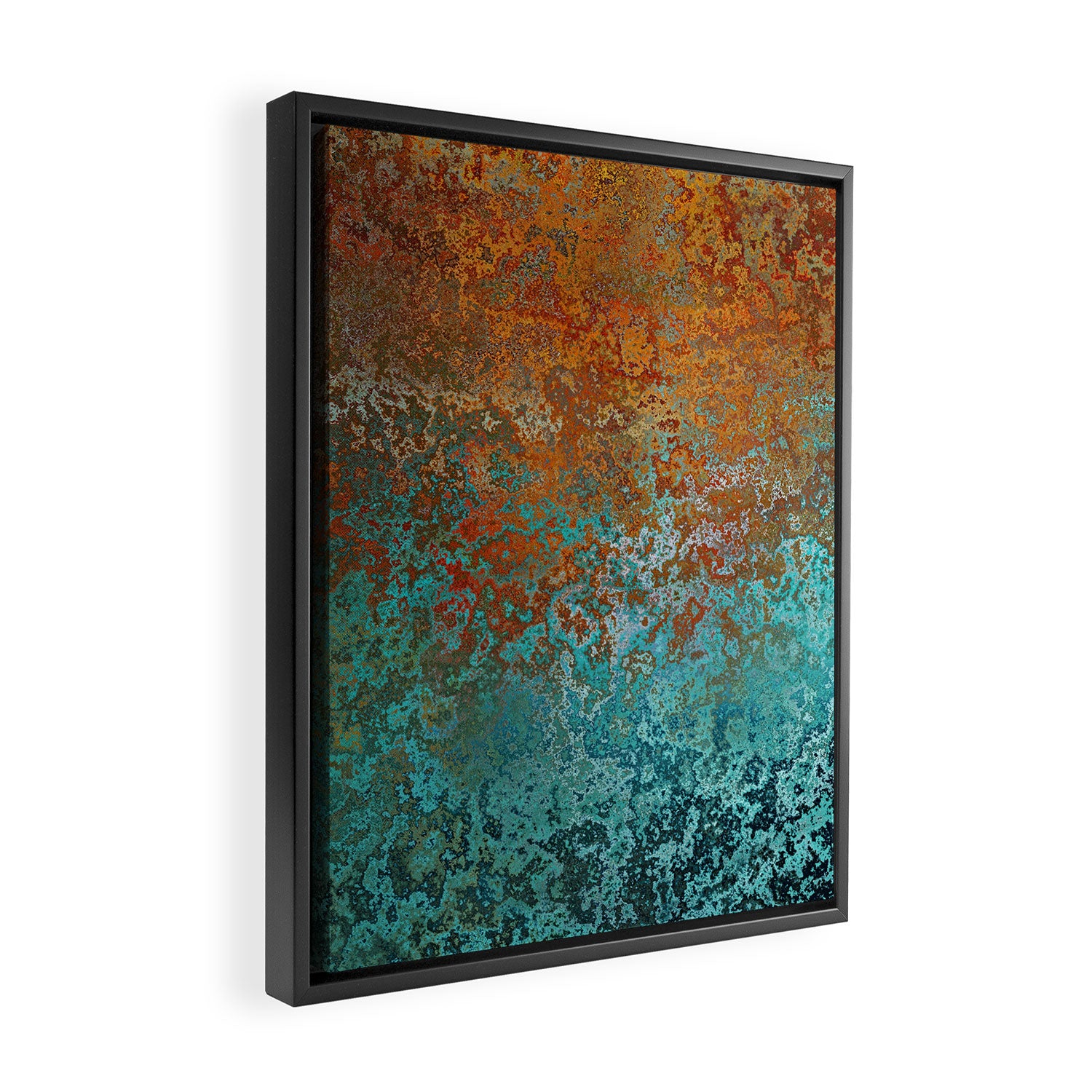 Vintage Copper and Teal Rust Framed Canvas Print Gallery Image 2