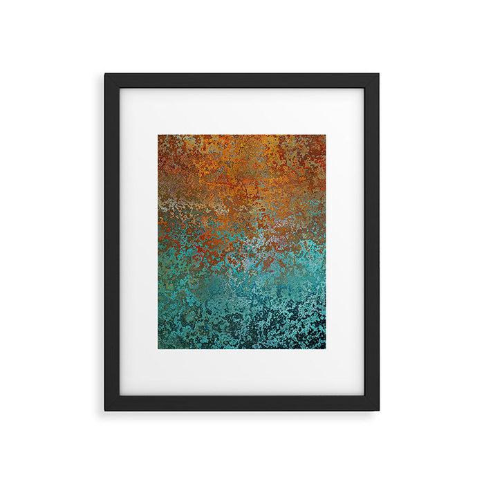 Vintage Copper and Teal Rust Framed Art Print Gallery Image 1