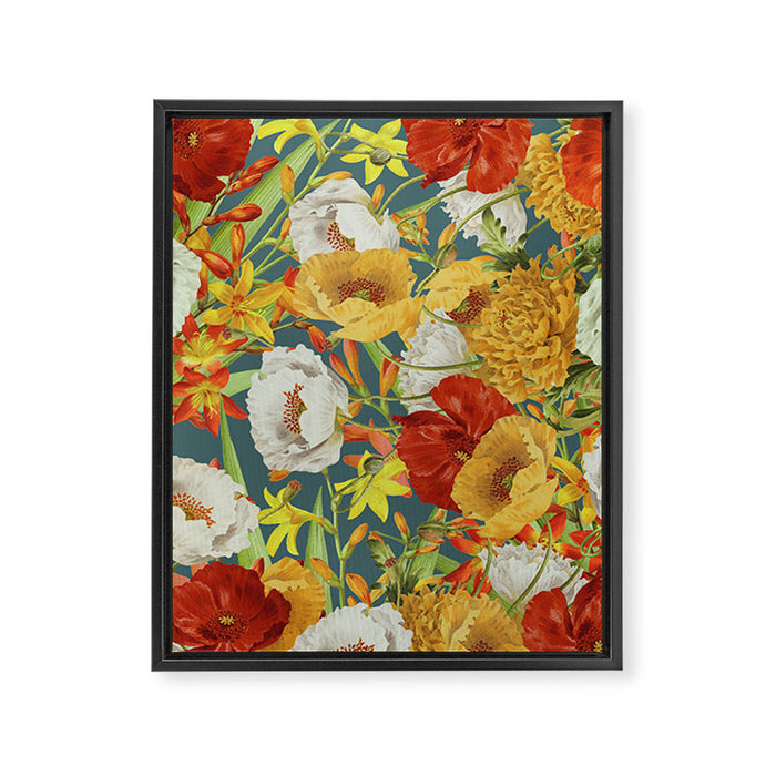 Vintage Poppy Floral Framed Canvas Print Gallery Image 1
