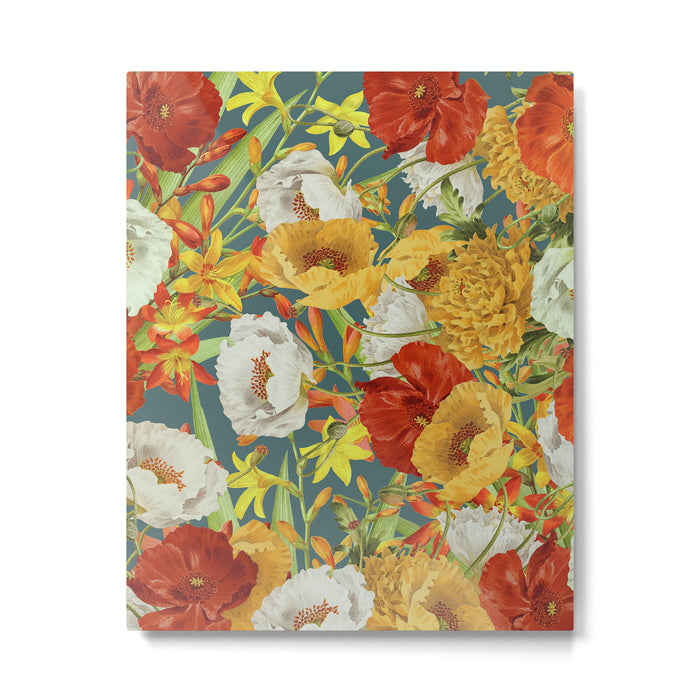 Vintage Poppy Floral Metal Print Gallery Image 1