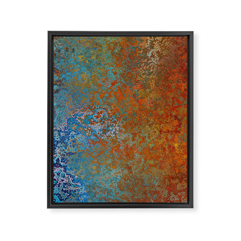 Vintage Rust, Copper and Blue Framed Canvas Print Gallery Image 3