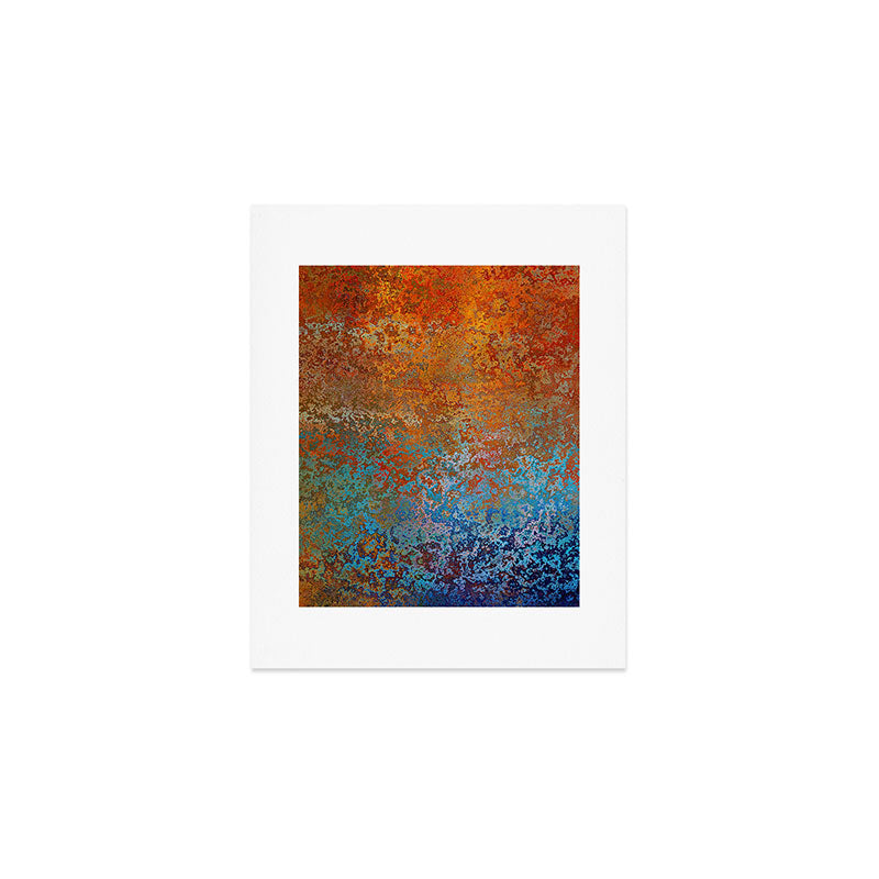 Vintage Rust, Terracotta and Blue Art Print Gallery Image 1