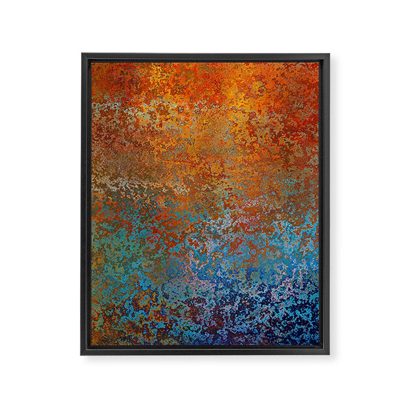 Vintage Rust, Terracotta and Blue Framed Canvas Print Gallery Image 8