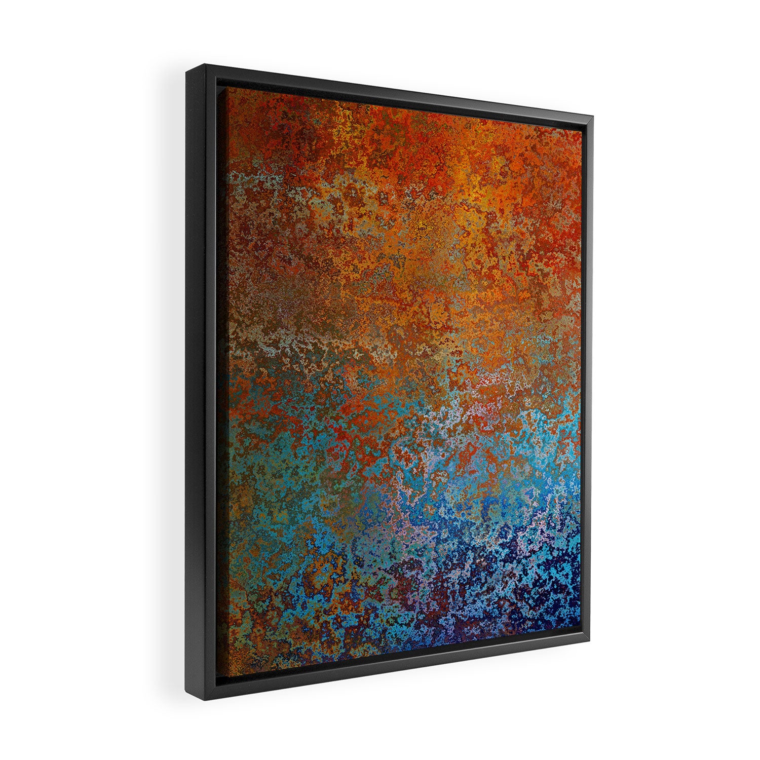 Vintage Rust, Terracotta and Blue Framed Canvas Print Gallery Image 2