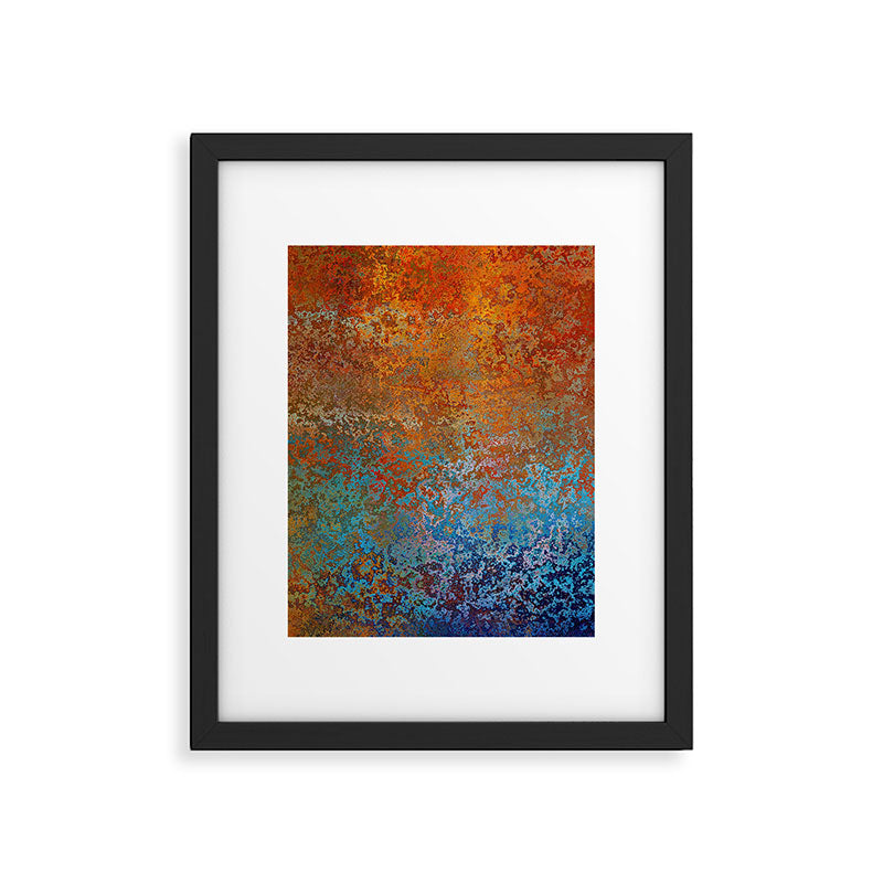 Vintage Rust, Terracotta and Blue Framed Art Print Gallery Image 6