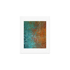 Vintage Teal and Copper Rust Art Print Gallery Image 1