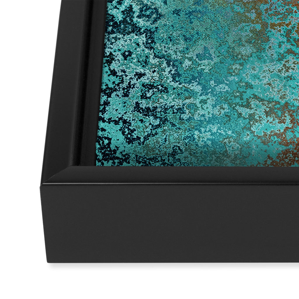 Vintage Teal and Copper Rust Framed Canvas Print Gallery Image 3