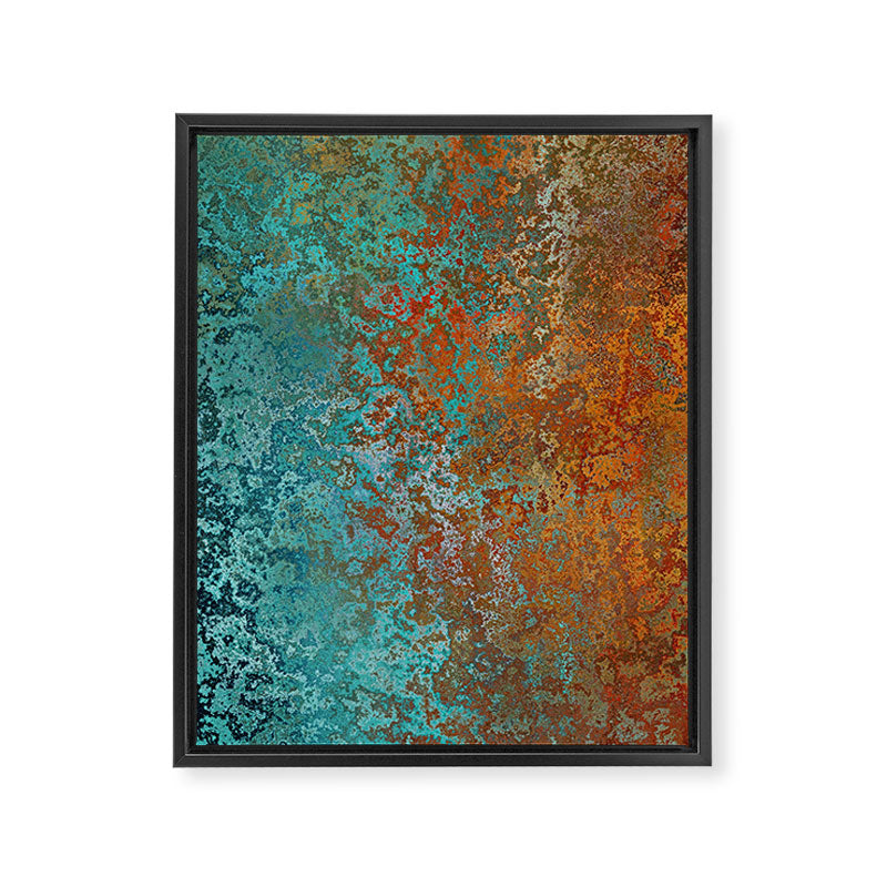 Vintage Teal and Copper Rust Framed Canvas Print Gallery Image 8