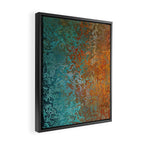 Vintage Teal and Copper Rust Framed Canvas Print Gallery Image 2