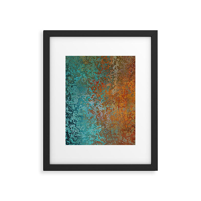Vintage Teal and Copper Rust Framed Art Print Gallery Image 6