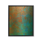 Vintage Teal and Copper Rust Framed Canvas Print Gallery Image 8