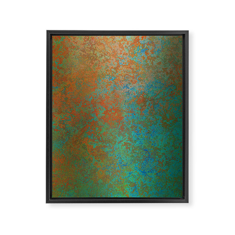 Vintage Teal and Copper Rust Framed Canvas Print Gallery Image 8
