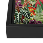 Vintage Tropical Eden on Yellow Framed Canvas Print Gallery Image 3