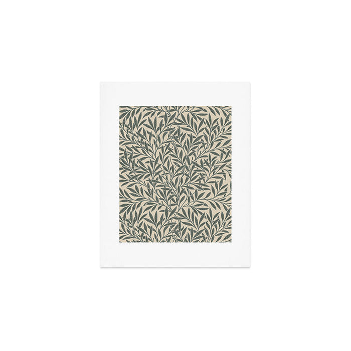 Vintage, Willow Leaf, William Morris, Green and Cream Art Print Gallery Image 1