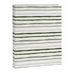 Watercolor Green and White Striped Canvas Print Gallery Image 8