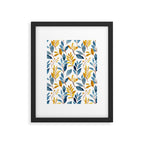 Watercolor Leaves, Yellow and Blue, Floral Prints Framed Art Print Gallery Image 6