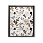 Watercolour Flowers Print, Neutral Tones, Digital Art Framed Canvas Print Gallery Image 8
